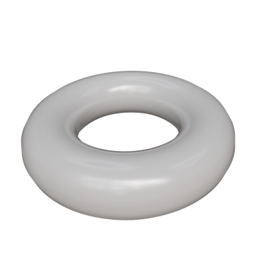 Şeffaf arkaplan PNG üzerinde izole edilmiş beyaz torus