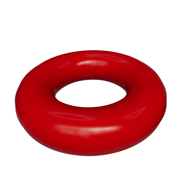 Şeffaf arkaplan PNG üzerinde perspektifte kırmızı torus izole