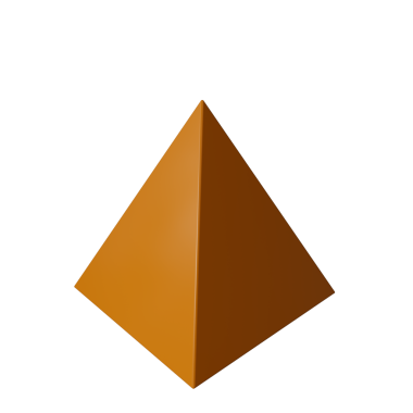 Şeffaf arkaplan PNG üzerinde izole edilmiş turuncu piramit