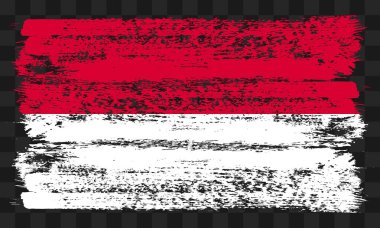 Şeffaf arkaplanda grunge biçiminde vektör Monaco bayrağı