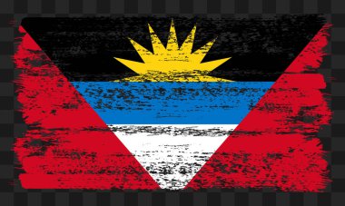 Vector Antigua and Barbuda flag in grunge style on transparent background clipart