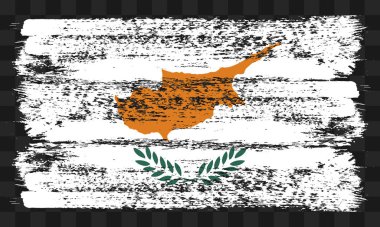 Şeffaf arkaplanda grunge tarzı Kıbrıs Rum Kesimi bayrağı