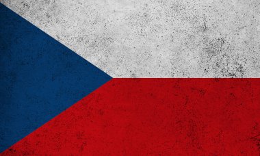Çek Cumhuriyeti 'nin soyut grunge dokulu vintage bayrağı