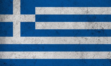 Yunanistan 'ın soyut grunge dokulu vintage bayrağı