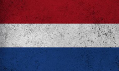 Hollanda 'nın soyut grunge desenli vintage bayrağı