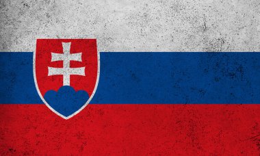 Slovakya 'nın soyut grunge desenli vintage bayrağı