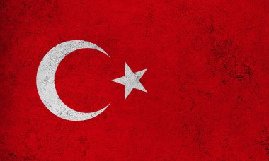 Türkiye 'nin soyut grunge dokulu vintage bayrağı