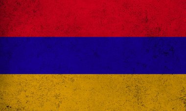 Soyut grunge desenli Ermenistan bayrağı