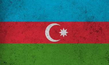 Azerbaycan 'ın soyut grunge dokulu vintage bayrağı