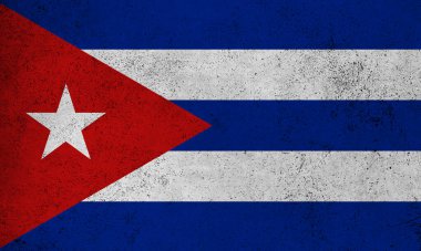 Küba 'nın soyut grunge dokulu vintage bayrağı