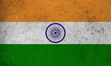 Soyut grunge desenli Hindistan bayrağı