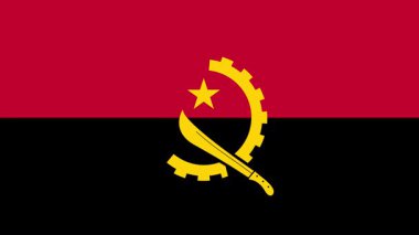 Düz bir bayrak 2D Angola 'nın görünüp kayboluşunun animasyonu