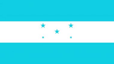 Düz bir bayrak olan 2D Honduras 'ın görünüp kayboluşunun animasyonu