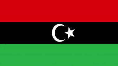 Düz bayraklı Libya bayrağının görünüp kayboluşunun animasyonu