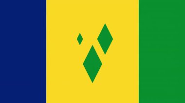 Düz bir bayrak olan 2D Saint Vincent ve Grenadines 'in görünüp kayboluşunun animasyonu