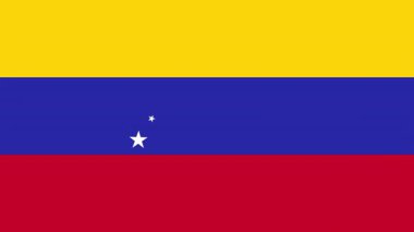 Düz bir bayrak 2D Venezuela 'nın görünüp kayboluşunun animasyonu