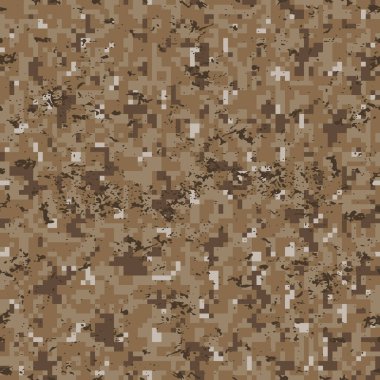 Kahverengi pikselli dijital kamuflaj çöl pürüzsüz desen grunge