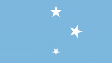 Düz bayrak 2D Mikronezya 'nın görünüp kayboluşunun animasyonu