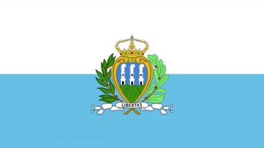 Düz bir bayrak olan San Marino 'nun görünüp kayboluşunun animasyonu