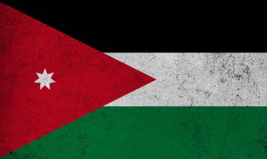 Ürdün 'ün soyut grunge dokulu vintage bayrağı