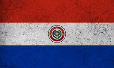 Soyut grunge desenli Paraguay bayrağı