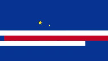 Düz bir bayrak olan 2D Cape Verde 'nin görünüp kayboluşunun animasyonu
