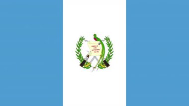 Düz bir bayrak olan 2D Guatemala 'nın görünüp kayboluşunun animasyonu