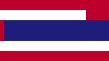 Düz bir bayrak olan 2D Tayland 'ın görünüp kayboluşunun animasyonu