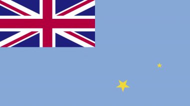 Düz bir 2D Tuvalu bayrağının görünüp kayboluşunun animasyonu