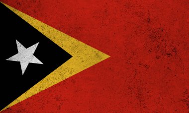 Doğu Timor 'un soyut grunge desenli vintage bayrağı