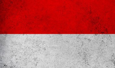 Abstract grunge textured vintage flag of Indonesia
