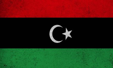Libya 'nın soyut grunge dokulu vintage bayrağı