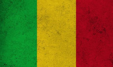 Mali 'nin soyut grunge dokulu vintage bayrağı