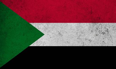 Soyut grunge desenli Sudan bayrağı