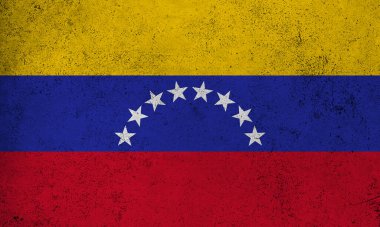 Venezuela 'nın soyut grunge desenli vintage bayrağı