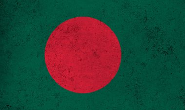 Soyut grunge desenli Bangladeş bayrağı