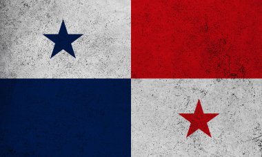 Soyut grunge desenli Panama bayrağı