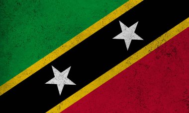 Saint Kitts ve Nevis 'in soyut grunge desenli klasik bayrağı