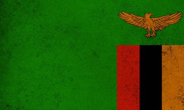 Zambiya 'nın soyut grunge desenli vintage bayrağı