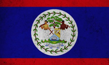 Belize 'nin soyut grunge desenli klasik bayrağı