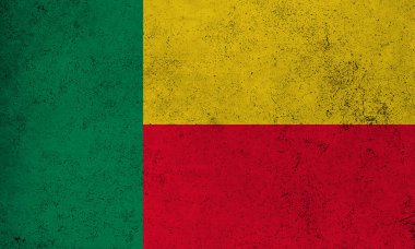 Soyut grunge desenli Benin bayrağı