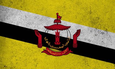 Brunei 'nin soyut grunge desenli klasik bayrağı