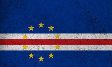 Cape Verde 'nin soyut grunge desenli vintage bayrağı