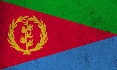 Eritre 'nin soyut grunge desenli vintage bayrağı