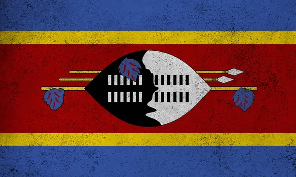 Esvatini 'nin soyut grunge desenli vintage bayrağı