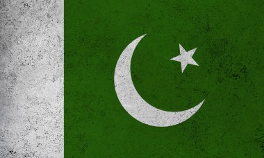 Soyut grunge desenli Pakistan bayrağı