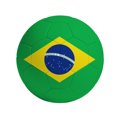 Brezilya bayrağıyla futbol topu