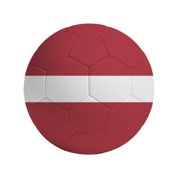 Letonya bayrağıyla futbol topu
