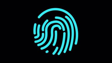 Şeffaf arkaplan mavisi üzerinde parmak izi canlandırması