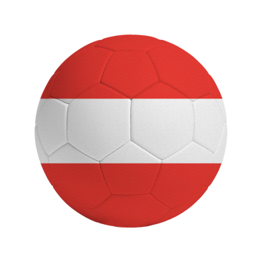 Avusturya bayrağı taşıyan futbol topu.